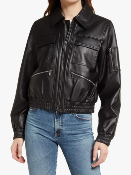 Amrika Uma Black Leather Jacket