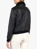 Antea Black Lamb Women's leather bomber jacket