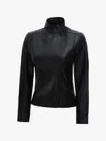 Arezzo Women's Flap Closure Leather Biker Jacket