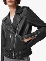 Balfern Women's Black Leather Moto Jacket
