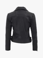 Bari Women Asymmetrical Leather Biker Jacket