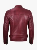 Burgundy Cafe Leather Jacket for Men