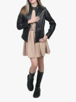 Unisex Carris Cafe Racer Black Leather Jacket