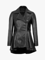 Clarissa Women's Black Peplum Leather Jacket