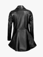 Clarissa Womens Asymmetrical Peplum Leather Jacket