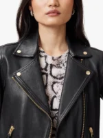 Women's Dalby Slim Fit Black Leather Biker Jacket