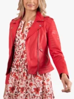 Red Esthwaite Leather Biker Jacket