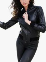 G155 Black Nappa Lamb Leather Jacket