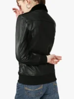 Black Leather Gamma Jacket with Fur