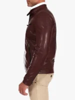 Men's leather jacket biker leather jacket moto burgundy Hamilton