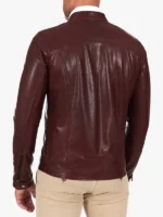 Men's biker leather jacket burgundy Hamilton