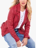 Joe Browns Red Quilted Biker Jacket