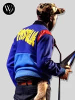 Kanye West Pastelle Blue Letterman Jacket