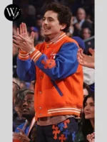 Knicks Game Timothee Chalamet Varsity Jacket