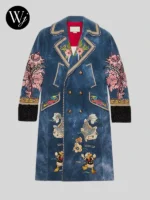 Kwon Ji-yong G-Dragon Gucci Blue Velvet Embroidered Coat