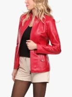 Lakes Leather jacket Woman Red