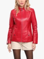 Red Lakes Leather jacket Woman