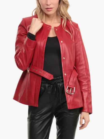 Leather jacket Red Woman Lakes Guignard