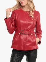 Leather jacket Red Woman Guignard