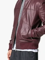 Men’s Burgundy Bomber Jacket