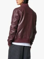 Men Burgundy Bomber Jacket
