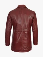 Burgundy Real Lambskin Leather Car Men Coat