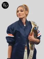 Monday Night RAW Becky Lynch Chicago Bears Jacket Blue