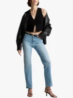 Oversized Quince 100% Leather Bomber Jacket