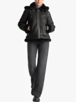 Quince 100% Shearling Cold Weather Bomber Jacket for Womens