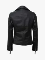 Ramsey Women Asymmetrical Black Leather Jacket
