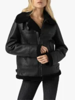 Saint and Sofia Amelia Aviator Black Jacket
