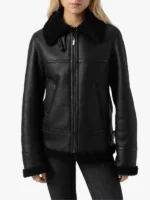 Saint and Sofia Amelia Aviator Women's Black jacket