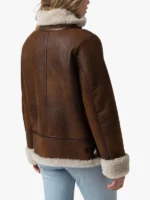 Saint and Sofia Amelia Aviator Women Brown Jacket