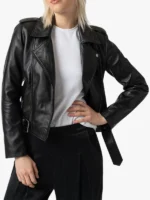 Black Leather Saint and Sofia Luther Jacket