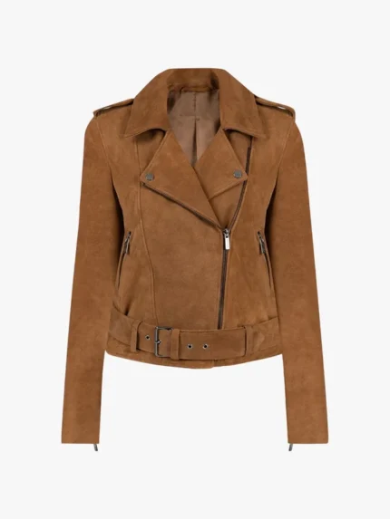 Shelly Luther Brown Suede Biker Jacket