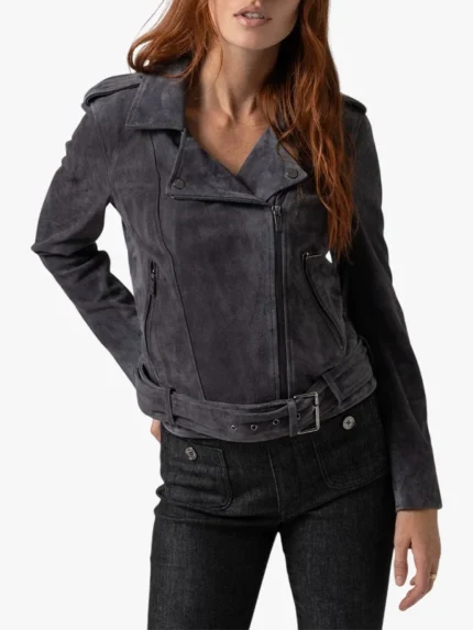 Saint and Sofia Luther Suede Jacket - Charcoal