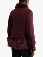 Shearling Buckle Detail Zipper Through Coat