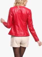 Guignard Short Leather Red Jacket