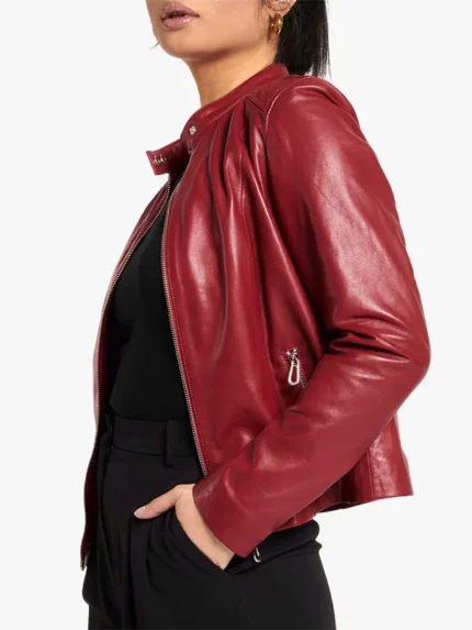 Red Leather Racer Jacket