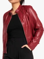 women's Red Leather Jacket