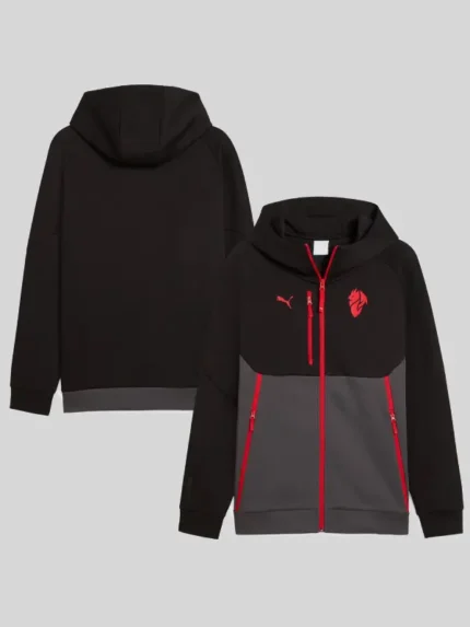 AC Milan PumaTECH Full Zip Hoodie - Black
