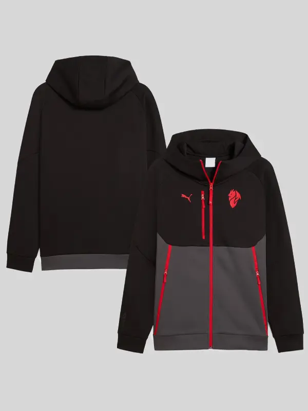 AC Milan PumaTECH Full Zip Hoodie - Black AC Milan PumaTECH Full Zip Hoodie - Black