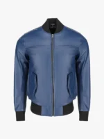 Men’s Classic Fit Blue Bomber Jacket