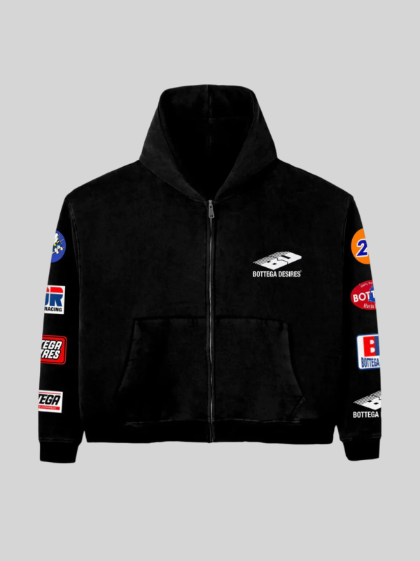 Bottega Desires Patches Hoodie Black Bottega Desires Patches Hoodie Black