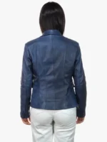 Ladies Blue Lambskin Leather Jacket – Classic 712 Edition