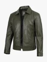 Classic Shirt Collar Olive Green Jacket