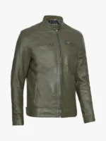 Dodge Olive Green Leather Jacket