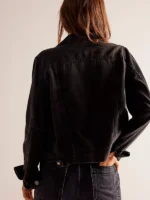 Free People Rumors Black Denim Jacket