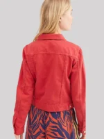 Free People Rumors Red Denim Jacket