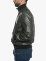 Genuine Leather Jacket Bomber Green
